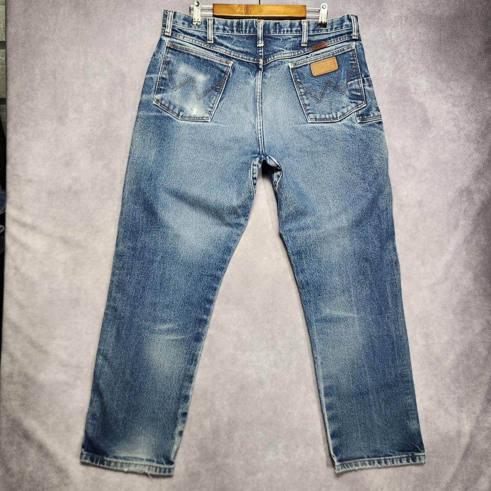 Wrangler FR Flame Resistant Relaxed Fit Jeans Mens 38x30 Blue Denim Work Pants